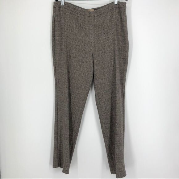 Talbots Trousers Womens 12 Brown Tan Wool Tweed Old Money Woven in Italy - Picture 1 of 7